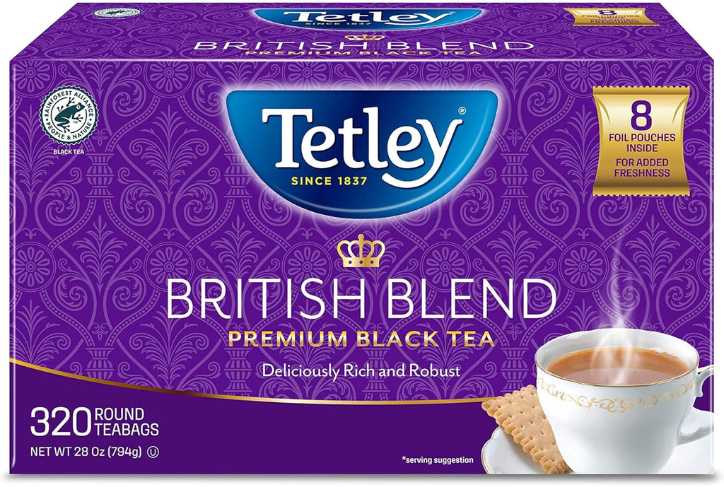 Tetley British Blend Premium Black Tea, 320 Teabags, Rainforest Alliance Certified