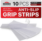X-Protector Rubber Grip Tape Strips - 10 PCS Pack of Non-Abrasive Grip Stickers - 2"x8.5" Heavy-Duty Non Slip Adhesive Strips - Clear Waterproof Rubberized Grip Tape for Handles!