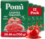 Pomì Organic Chopped Tomatoes 26.46oz (Pack of 12) - USDA Certified, Non-GMO, Gluten-Free - 100% Fresh Italian Flavor in BPA-Free Carton - Canned Alternative for Sauces, Pasta, Pizza & More