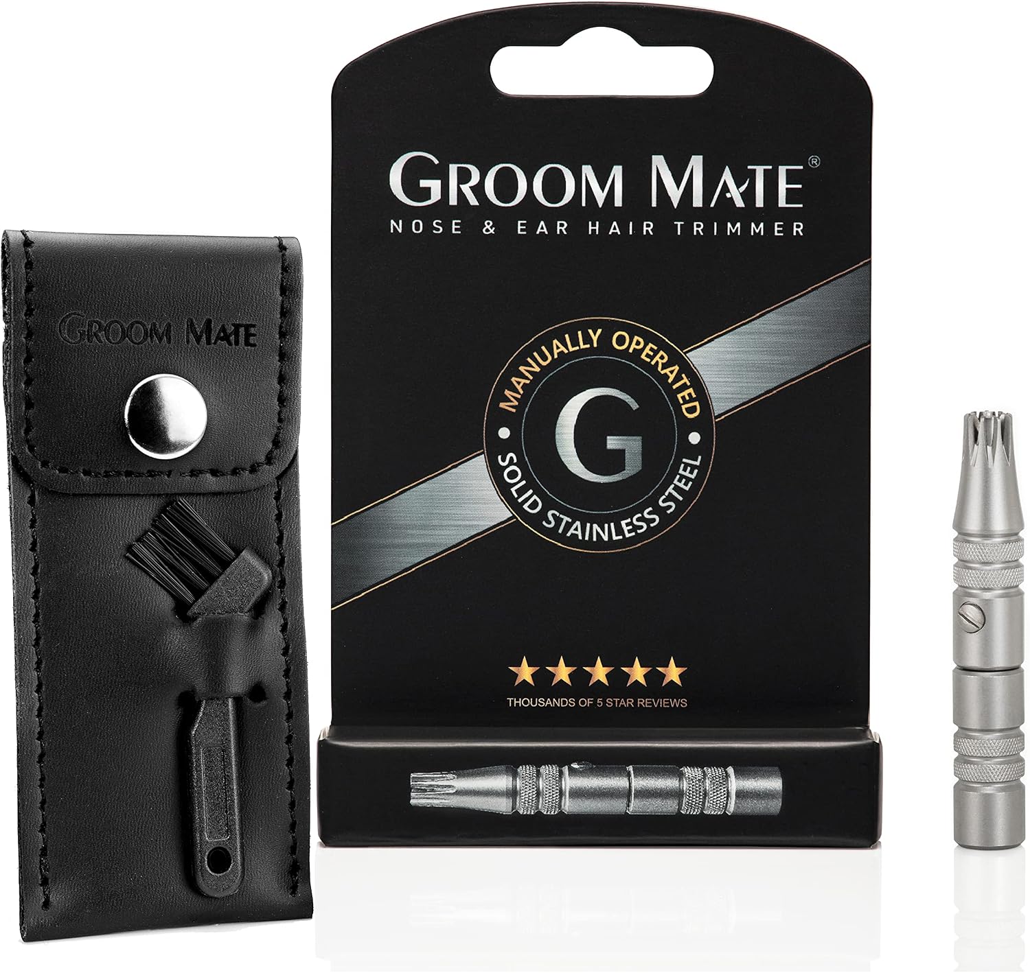 Platinum XL Nose & Ear Hair Trimmer with Leather Pouch & Brush - Engineered to Last a Lifetime - Made in USA