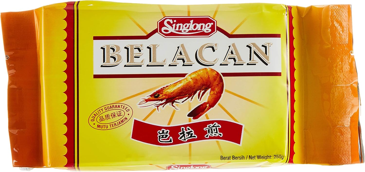 Sing Long Belacan Shrimp Paste, 1 Packet, 250g, Manufactured in Penang, Malaysia [Air Flown from Singapore]
