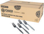 CIAO! Heavy Weight Polystyrene Disposable Fork Black (Case of 1,000)