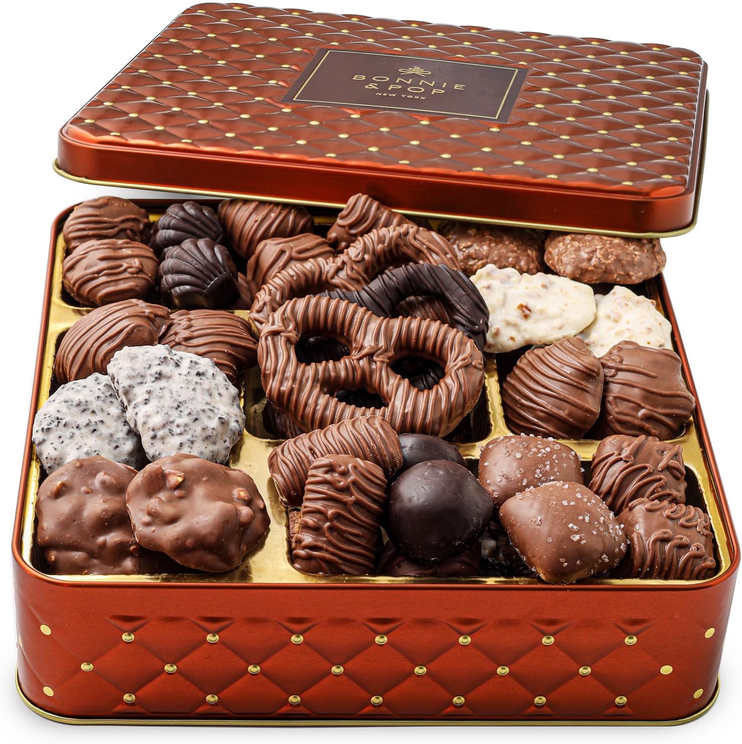 Chocolate Gift Basket, Candy Food Gifts Arrangement Platter, Gourmet Snack Box, Holiday Present Idea, Corporate, Employee Appreciation, Him & Her, Men Women Sympathy Family Parties & Get Well- Bonnie & Pop