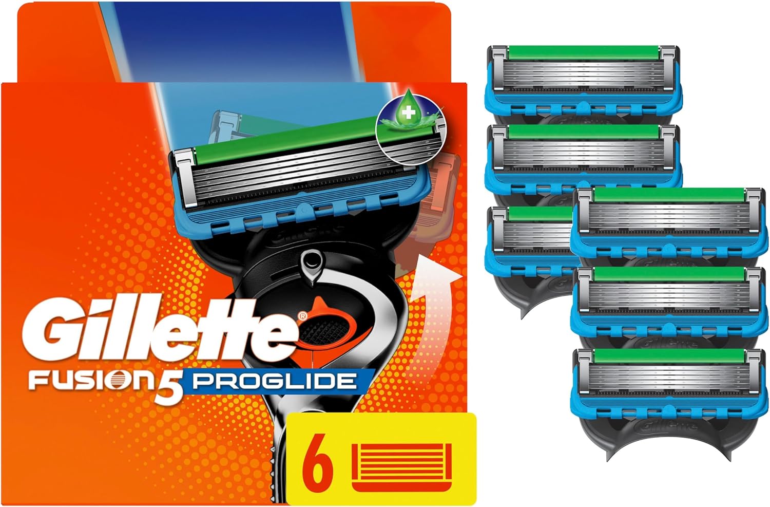 Gillette Fusion5 ProGlide Razor Blades for Men, 5-Blade Razor Refills, 6 Count