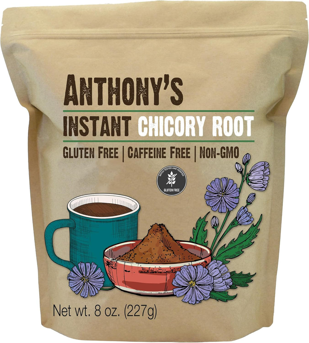 Anthony's Instant Chicory Root, 8 oz, Gluten Free, Caffeine Free, Non GMO, Coffee Alternative