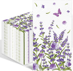 IANFEPH 100PCS Lavender Floral Paper Napkins 3 Ply Disposable Hand Towels for Bathroom Spring Purple Lavender Flowers Guest Napkins Decorative Dinner Napkin for Wedding Anniversary Birthday Tea Party