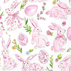 IHR Ideal Home Range Cocktail Napkins Disposable 3-Ply Paper Party Napkin Pack, 5" x 5", Pink Bunny Floral, 20-Count