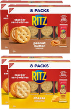 RITZ Peanut Butter and Cheese Sandwich Crackers Variety Pack, Lunch Snacks, 32 Snack Packs (6 Crackers Per Pack)