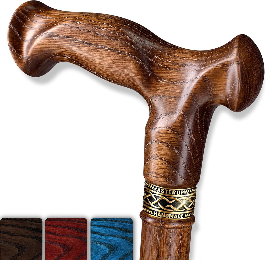 Asterom Handcrafted Canes for Men - Ergonomic, Stylish, Wooden Walking Cane for Men, Cool Walking Sticks for Seniors