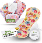 Organic Cotton, High Absorbency Reusable Period Pads for Heavy Flow (6 Pack L+XL) - Leak Proof & Odor Free Cloth Pads for Women - High-Temp Washable, Breathable & Skin-Safe for Menstrual Comfort
