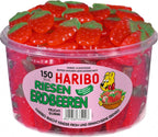 Haribo Riesen Erdbeeren ( Haribo giant Strawberries ) Tub -150 pcs