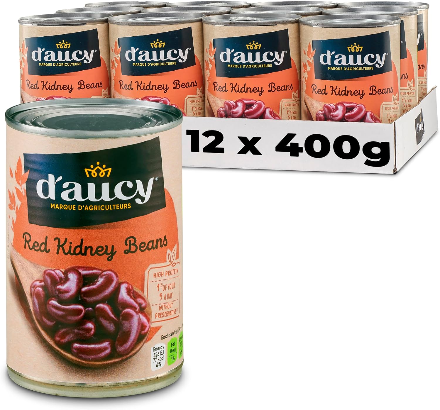 D'aucy Red Kidney Beans 400 g (Pack of 12)