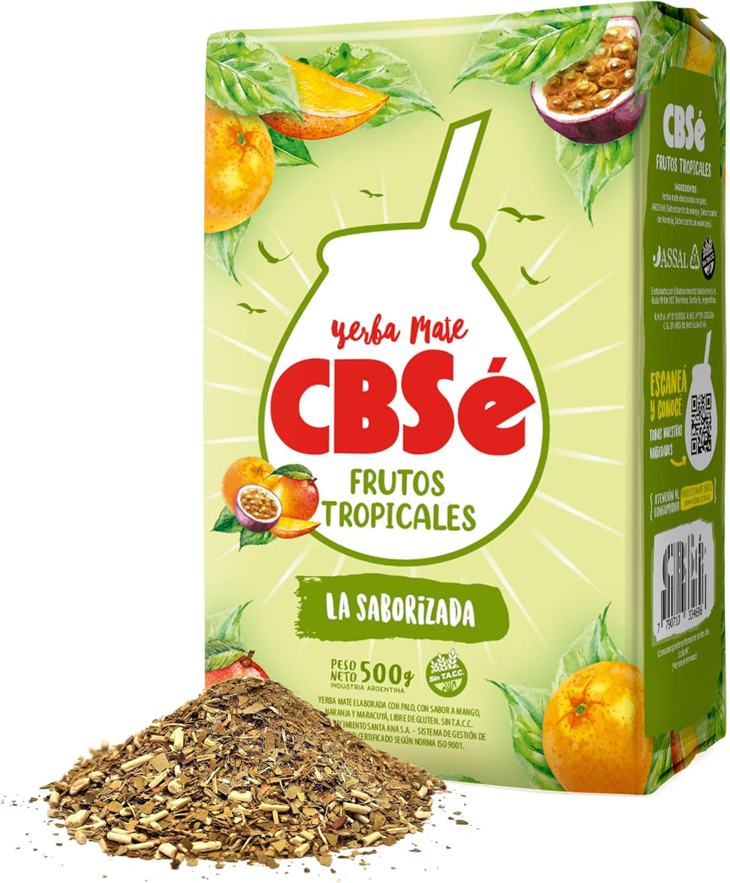 CBSe Yerba Mate Tropical Fruits – 500g (1.1 lb) Loose Leaf Herbal Tea – Argentine Yerba with Natural Fruit Flavor