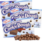 Fudge Brownie Edible Cookie Dough Bites, Small Chocolate Candies, Movie Night Snacks, 3.1 Ounces (Pack of 3)