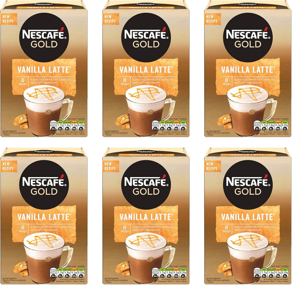 Nescafe Vanilla Latte 8 x 18.5g - Pack of 6