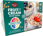 Wellsley Farms Fruit And Cream Instant Oatmeal 40 Pack Variety. (8x Banana, 12x Peach, 8x Blueberry, 12x Strawberry) Heart Healthy. No High Fructose Corn Syrup or Artificial Sweeteners.