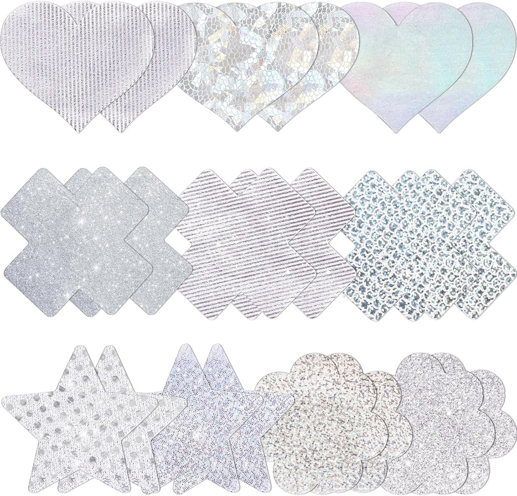 Glitters Pasties Rave Pack Nipple Covers Stickers Disposable Sticky Breast Petals Bra for Women Rave Outfit Party