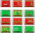 MOUNMDA 120 Pcs Christmas Candy Wrapper Stickers Xmas Candy Labels Red and Green Chocolates Bar Decoration for Christmas Party Supplies