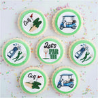 40Pcs Edible golf Theme Cupcake Toppers Wafer Paper Trophy Golf cart players Cupcake Picks Golf Ball Drink Topper Birthday Cake Decorations for Children Party Cake Decorations