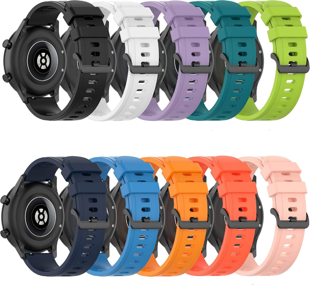 FitTurn Band Compatible with Huawei Watch 5 4 3 Pro/GT 6 5 4 3 2 46mm/GT Active/GTR 4 pro Watch 22MM Silicone Replacement Wristband Strap for Samsung Galaxy Watch 46mm/Gear S3/for Amazfit Bip 6 5 SmartWatch