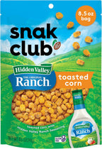 Snak Club Toasted Corn with Hidden Valley Ranch Seasoning, Roasted and Salted Corn Nuggets, Gluten-Free and Kosher Snack, 8.5 oz Resealable Bag