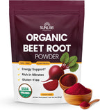 Organic Beet Root Powder (8oz) USDA Organic Beetroot Powder Supplement - Energy, Heart & Immune Support for Adults - Vegan Beetroot Juice - Rich in Nitrates - Non GMO, Gluten-Free & Made in USA