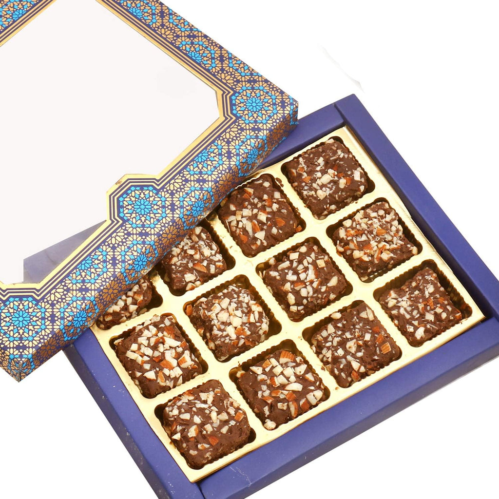 Ghasitaram Gifts Diwali Gifts Diwali Chocolates - Blue Print 12 pcs English Brittles Chocolate Box