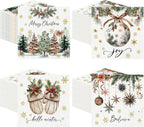 Fulmoon Christmas Cocktail Paper Napkins Disposable 2 Ply Santa Beverage Napkins Decoupage Xmas Tree Towel for Christmas Party Dinner Table Supplies(200 Pcs,Elegant Style)