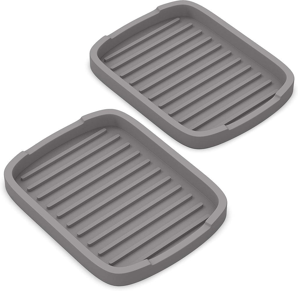 ZAPPOWARE Silicone Sponge Holder -soap Tray - 5.9" X 4.33" Set -2pcs (Gray)