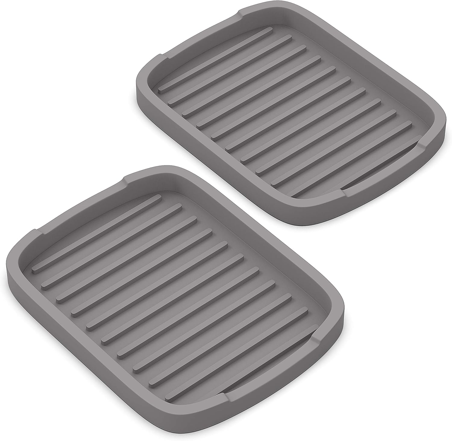 ZAPPOWARE Silicone Sponge Holder -soap Tray - 5.9" X 4.33" Set -2pcs (Gray)