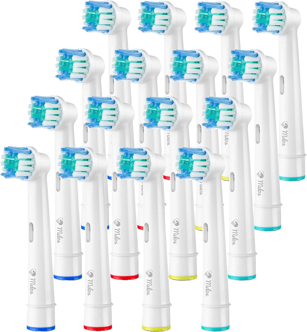 Toothbrush Head Compatible with Oral B - 16 Pack Milos Replacement Electric Toothbrush Heads Deep and Precise Cleaning Brush Heads Toothbrush Heads Compatible with Oral B Braun