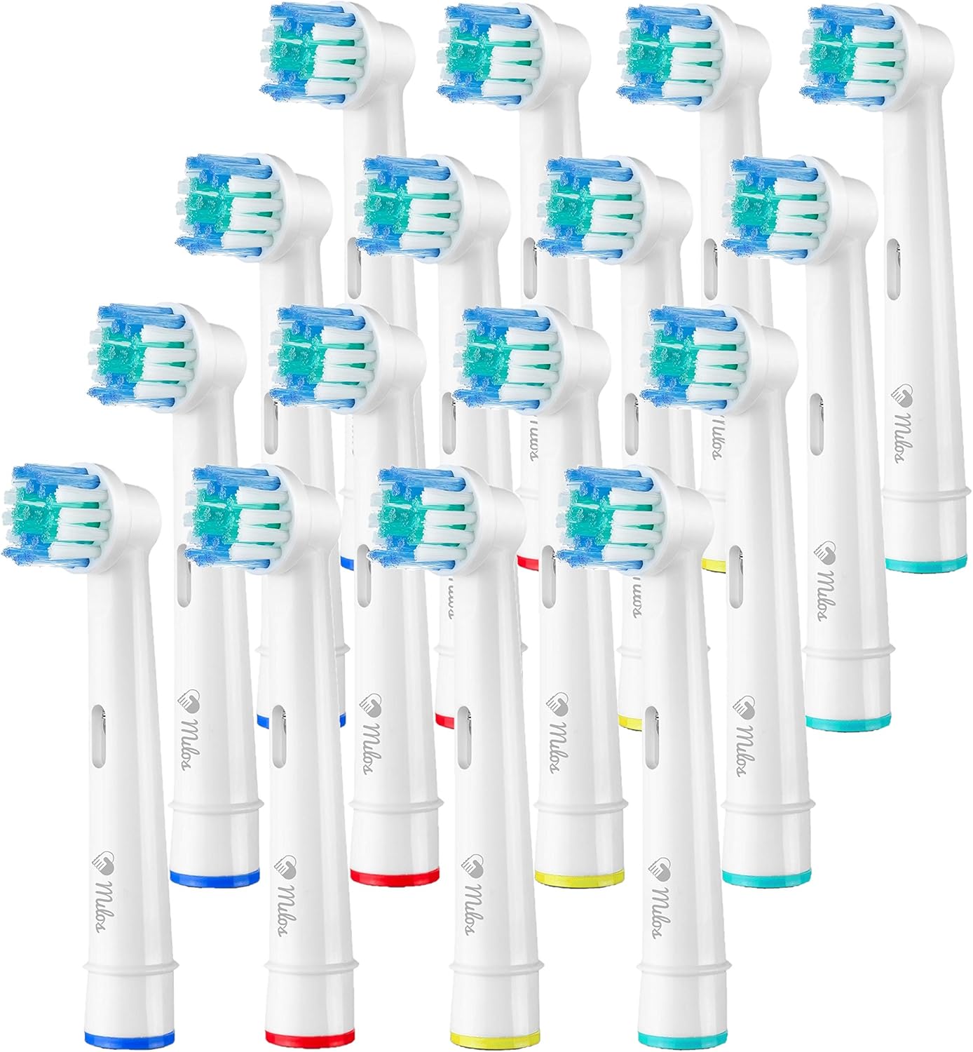 Toothbrush Head Compatible with Oral B - 16 Pack Milos Replacement Electric Toothbrush Heads Deep and Precise Cleaning Brush Heads Toothbrush Heads Compatible with Oral B Braun