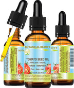 Botanical Beauty TOMATO SEED OIL 100% Pure Natural Virgin Unrefined Cold-pressed Carrier Oil for Face, Skin, Body, Hair, Lip, Nails. Rich in Vitamin E, Lycopene (0.33 Fl Oz)