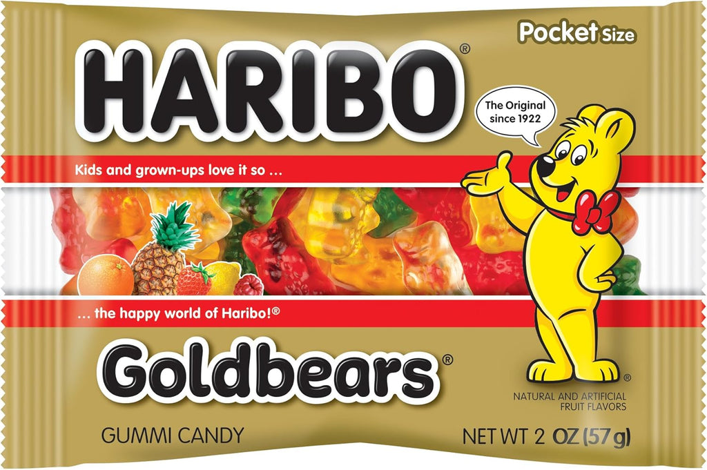 Haribo Gummi Candy, Goldbears, 2 Ounce (Pack of 4)