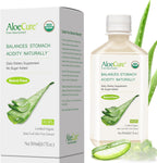 AloeCure USDA Organic Aloe Vera Juice Made Within 12 Hrs of Harvest - Pure Aloe Juice Natural Digestive Supplement to Support Digestion, Immune System and Balanced Stomach Acidity, 500ml Bottle