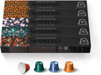 Nespresso Capsules Original Line, Morning Lungo Blends Variety Pack, Mild to Medium to Dark Roast Coffee, 50-Count Coffee Pods