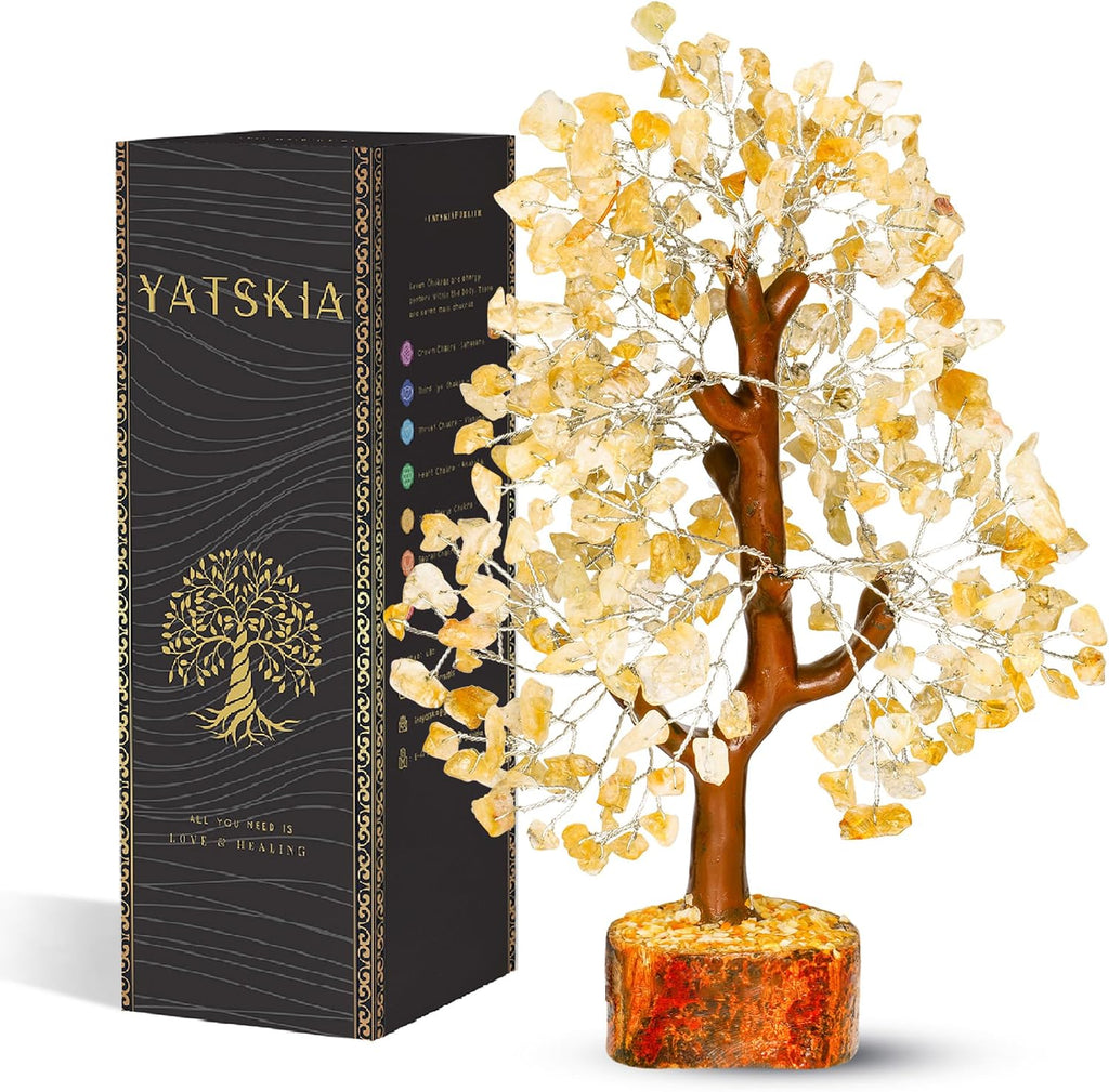 Citrine Crystal Tree - Feng Shui Decor - Chakra Tree - Spiritual Items - Home Decoration - Gemstone Tree - Crystals - Crystal Decor - Home Office Decor - Citrine Crystal Stone - Good Luck Gifts