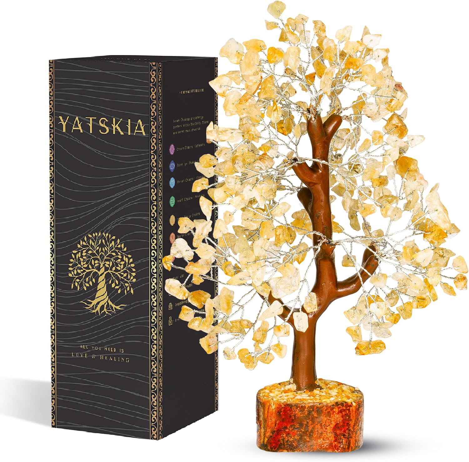 Citrine Crystal Tree - Feng Shui Decor - Chakra Tree - Spiritual Items - Home Decoration - Gemstone Tree - Crystals - Crystal Decor - Home Office Decor - Citrine Crystal Stone - Good Luck Gifts