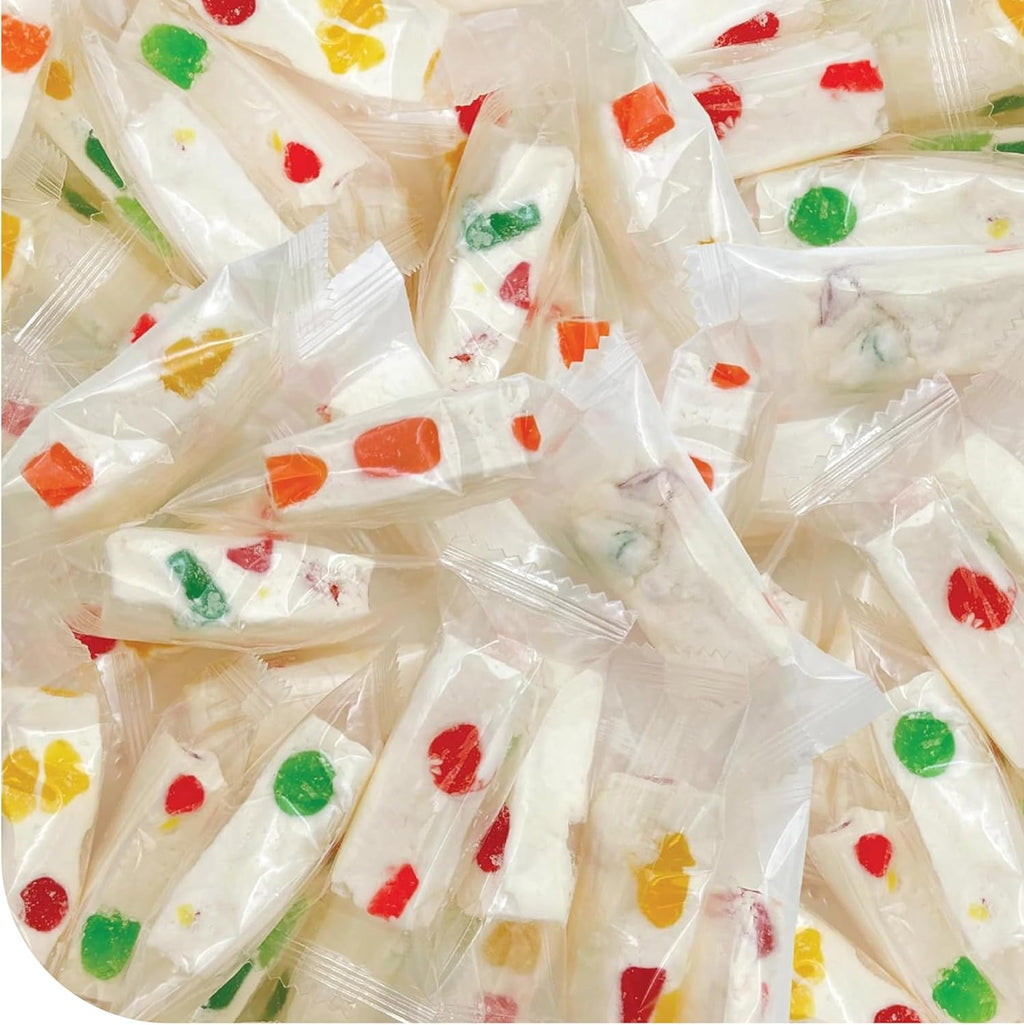 Jujube Nougat - 12 Ounce Pack - 35 Count - Nougat Candy with Fruit Jelly Pieces - Individually Wrapped Chewy Candy for Snacking, Office Bowls, Dessert Toppings, Gift Bags