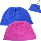 2PCS Mop Socks Broom Cloth Cover with Elastic Bands, Washable Broom Pads Baseboard Cleaner Tool, Multi-Purpose Reusable Mopping Cloth Replacement, Suitable for Pet Hair, Dust, Stains, Windows