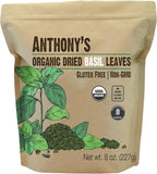 Anthony's Organic Dried Basil Leaves, 8 oz, Gluten Free, Non GMO, Cut & Sifted