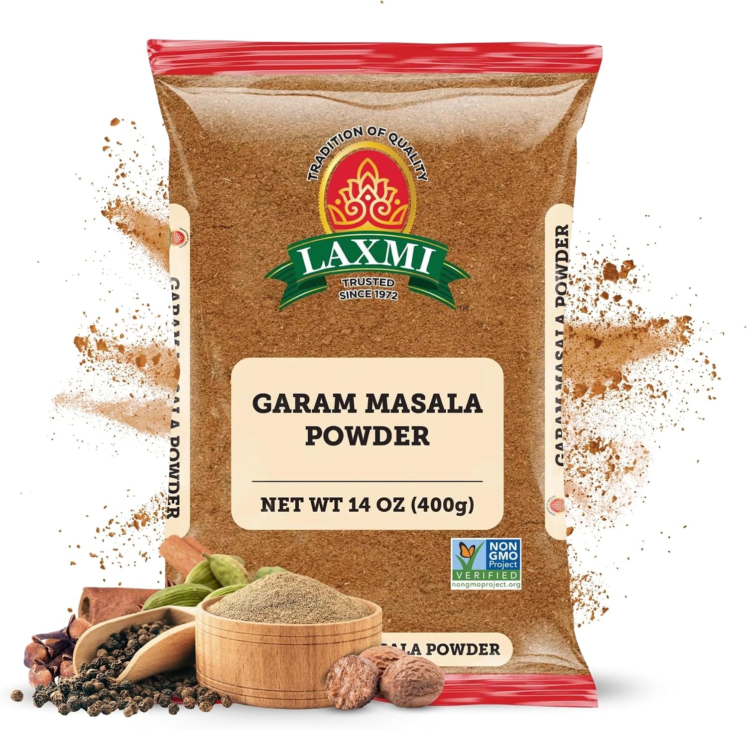 LAXMI Garam Masala Powder -14 oz - Traditional Indian Spice Blend - Salt-Free, Vegan, Non-GMO