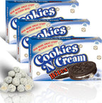 Cookie Dough Bites Cookies N Cream Flavored Candy | 3.1 oz (Pack of 3) | The Original Edible Cookie Dough | Movie Theater Candy