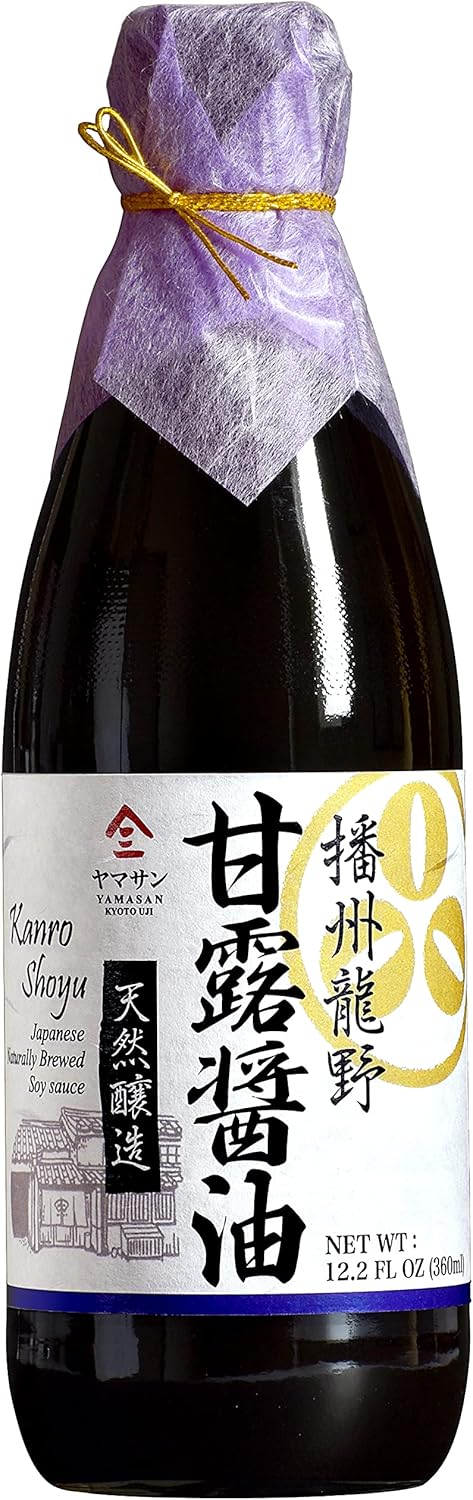 YAMASAN KYOTO UJI Soy Sauce Double Brewed Vintage 1000 Days Aged, Japanese Artisanal Handmade, Naturally Brewed, No Additives, Non-GMO, Made in Japan, 360ml (12.2 Fl Oz)