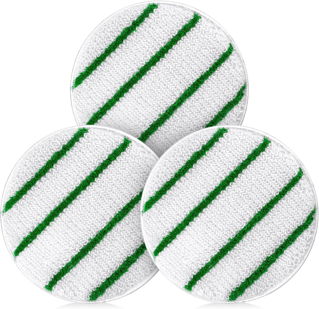 Tioncy 3 Pcs 17 Inches Synthetic Carpet Bonnet Scrubber Brush Carpet Bonnets Pads Commercial Grade Rug Scrubber Abrasion and Absorbency with Cleaning Strips