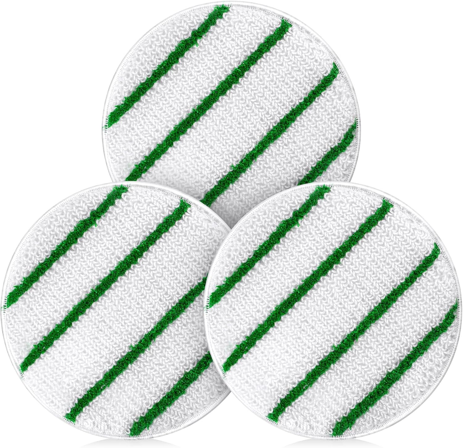 Tioncy 3 Pcs 17 Inches Synthetic Carpet Bonnet Scrubber Brush Carpet Bonnets Pads Commercial Grade Rug Scrubber Abrasion and Absorbency with Cleaning Strips