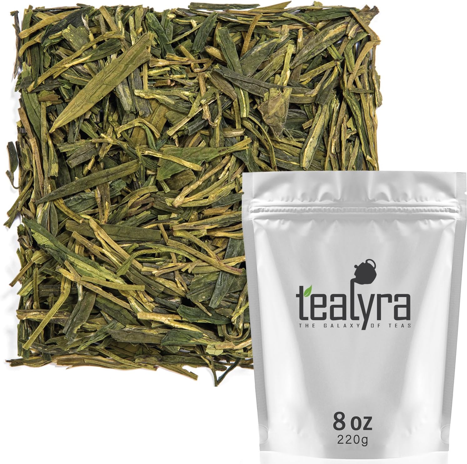 Tealyra - Premium Dragon Well - Long Jing - Green Tea - Famous Chinese Loose Leaf Tea - First Grade - 8-Ounce