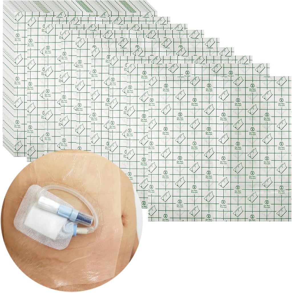 Waterproof Shower Cover Shields for Dialysis Port Picc Line Chest Catheter PD Peritoneal Dialysis Chemo Port Feeding Tube Shower Protector 8" x 8" (Pack of 25)