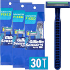 Gillette Sensor2 Plus Fixed Men's Disposable Razor, 10 Count (Pack of 3) Blue