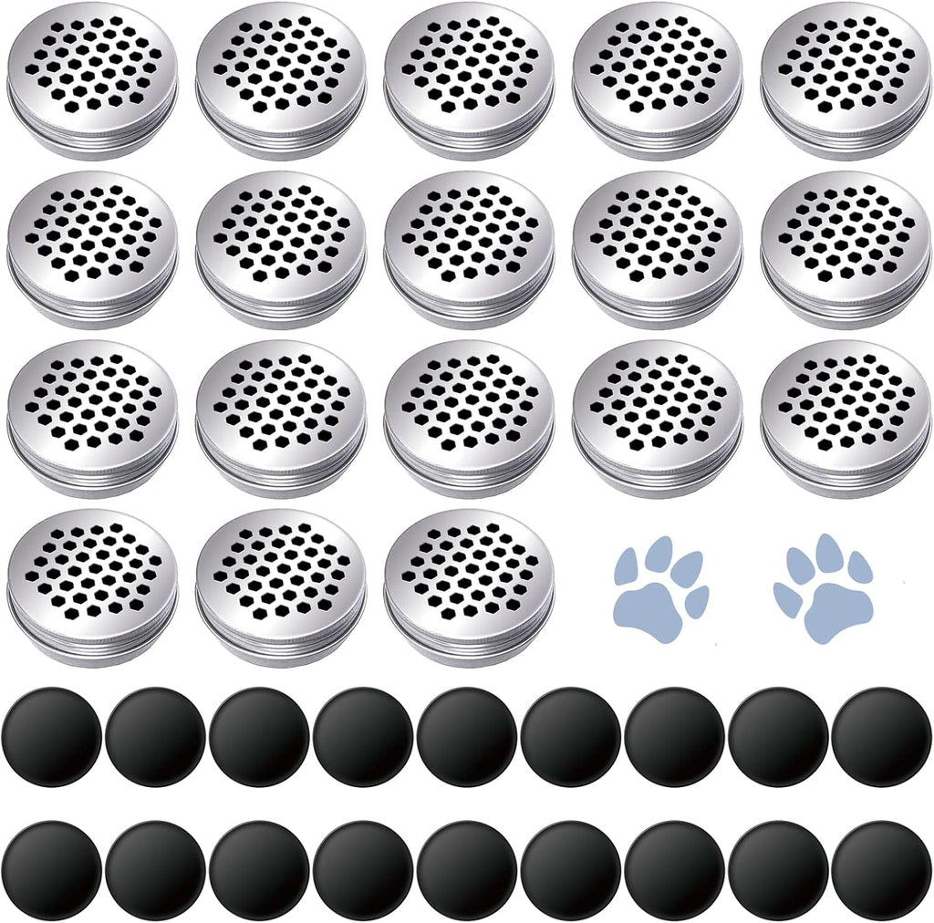 18 Pack Dog Scent Work Tins Training Kit Nose Work Magnetic Dots Scent Work Containers for Dogs Training Metal Box Smell Aluminum Cans with Lids (18pack)